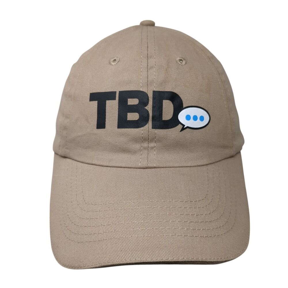 TBD Strapback Hat Tan One Size Adjustable Vented Holes 6 Panel Norwood Cotton